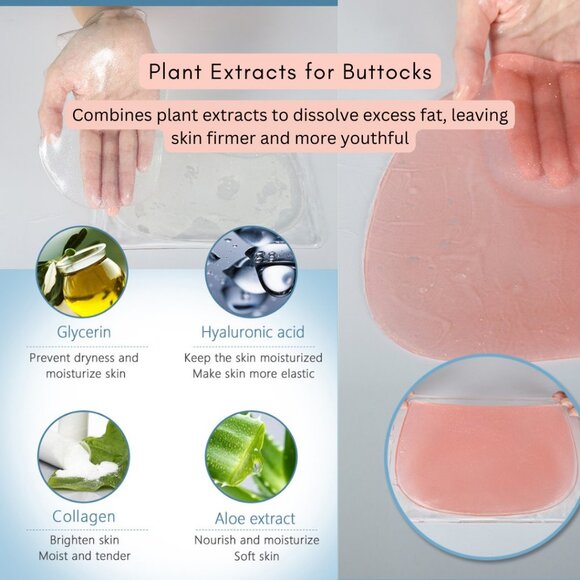 Gold 24k collagen neck mask  & Buttocks Mask Whitening Lift Collagen Pack1 Combo - Picture 8 of 10